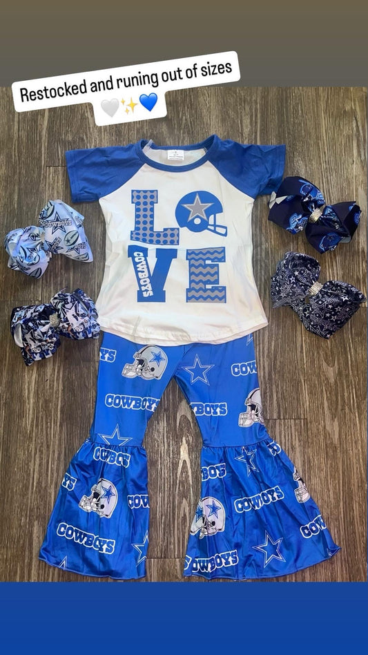 Girls' Dallas Cowboys Belles Inspired Outfit - Soft Milk Silk Shirt