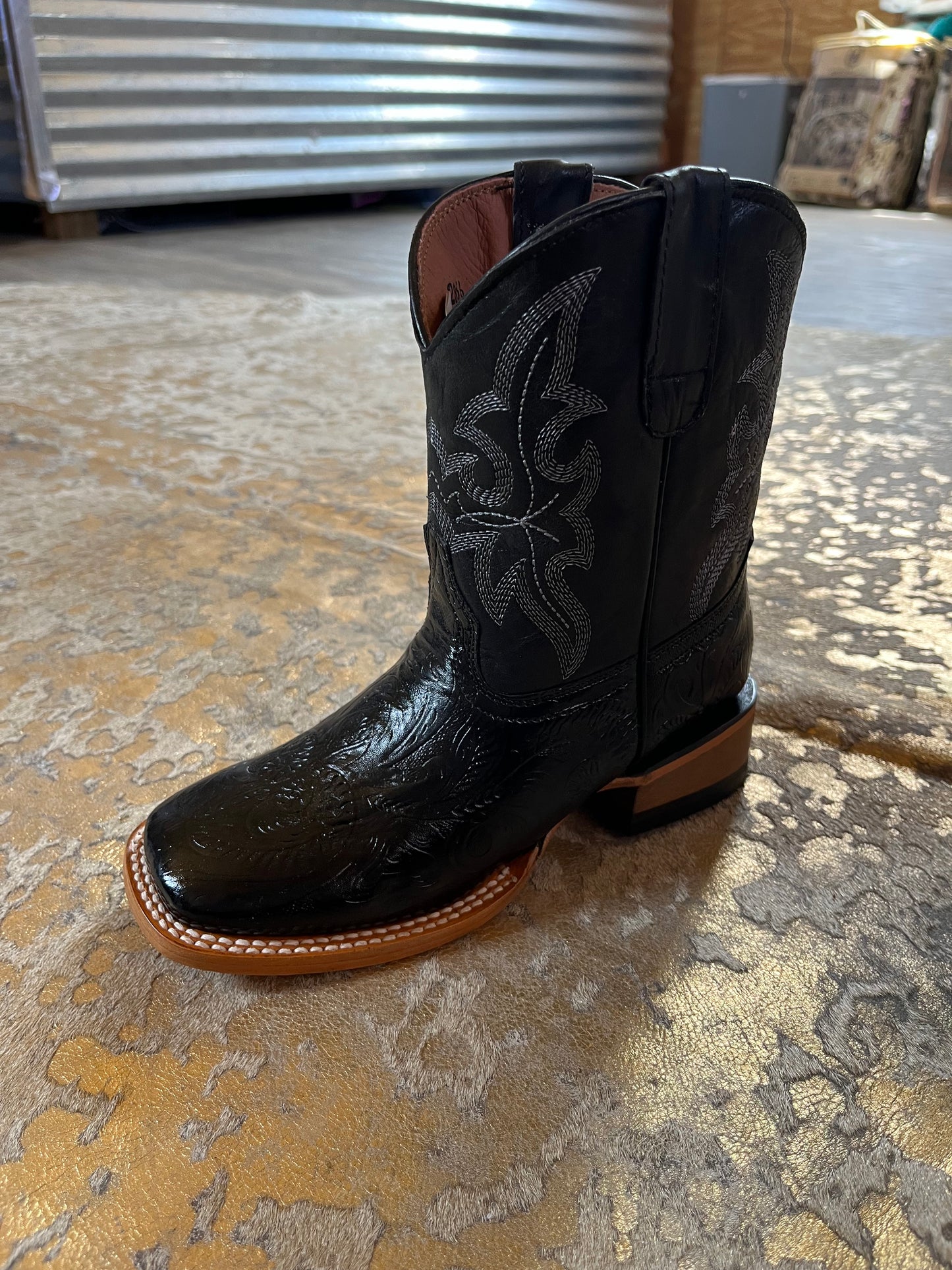 Tanner Mark Boys' Tooled Leather Western Boots
